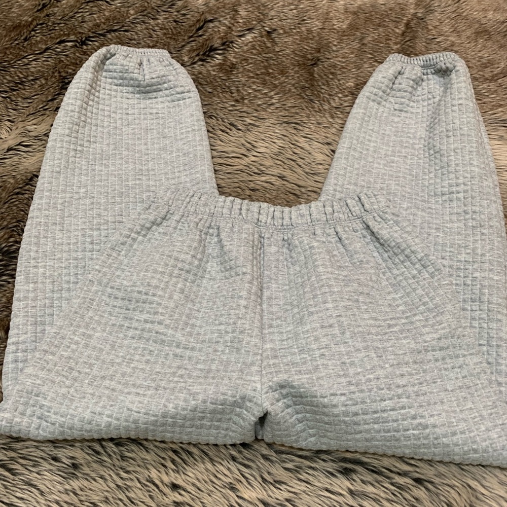 Princess Polly Light Gray Waffle Knit Joggers